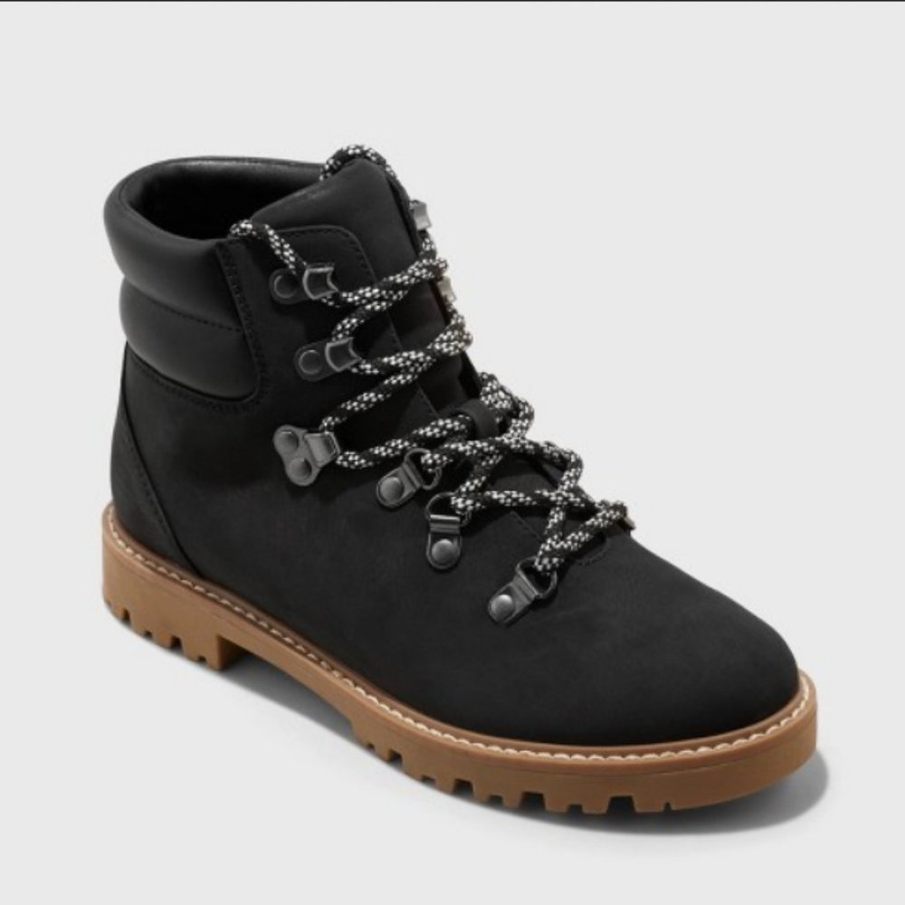 Women's Tully Lace-Up Winter Hiking Boots Black - Universal Thread™